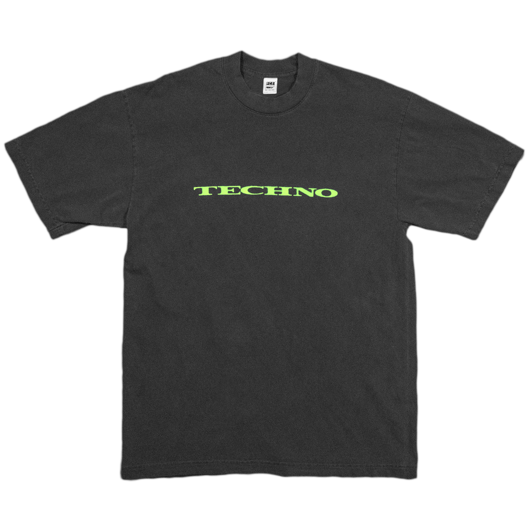 * PRE-ORDER * Techno T-Shirt (Neon-Lime Green Print)